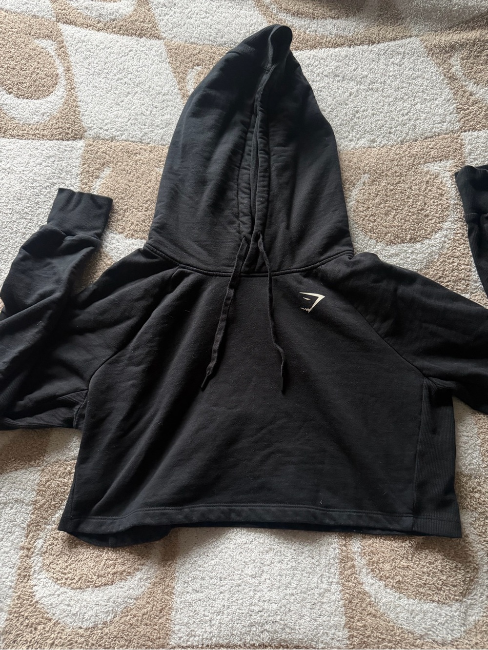 Gymshark Black Cropped Hoodie Sweater